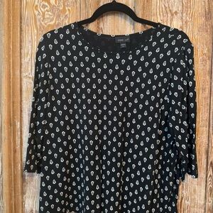 J. Jill Black and White Patterned Blouse